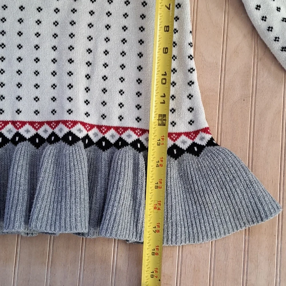Gymboree Toddler Fair Isle Sweater Dress Nordic Holiday Knit Cotton Ruffles
